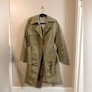 Express Design Studio Tan Double Breasted Belted Trench Coach XS